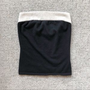 Vince 100% cashmere black tube top w gray band M